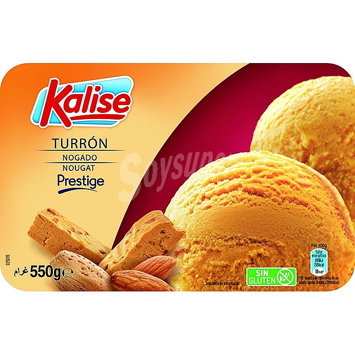 Helado de turrón Prestige sin gluten