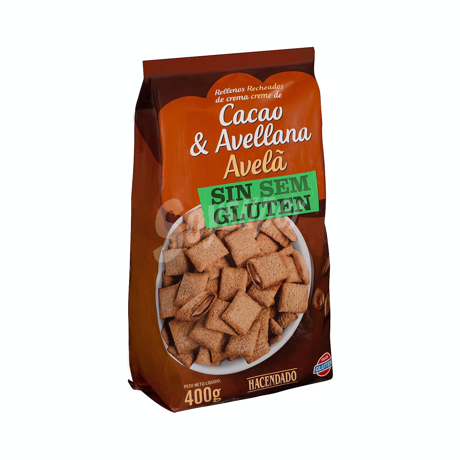 Cereal relleno chocolate y avellanas sin gluten