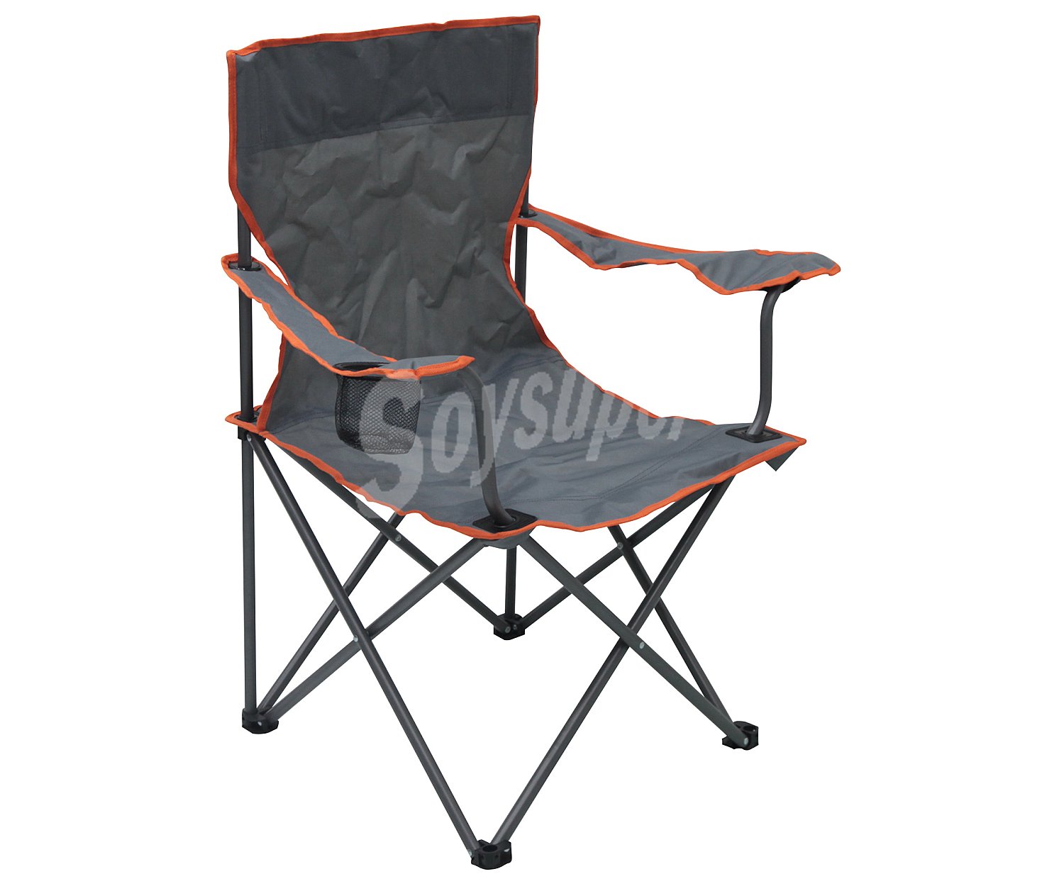 Silla plegable de camping con compartimento para bebida, cups