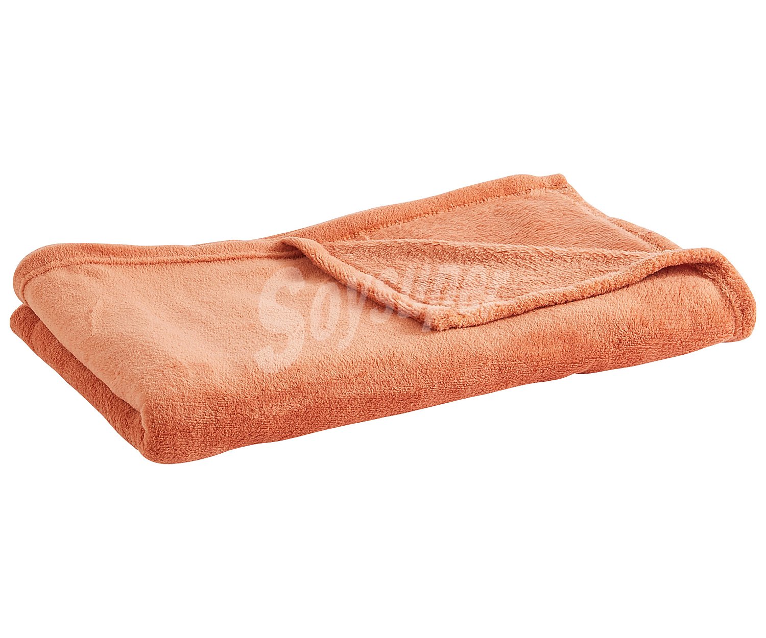 Plaid coralina Fleece color naranja, 150x125cm. actuel.