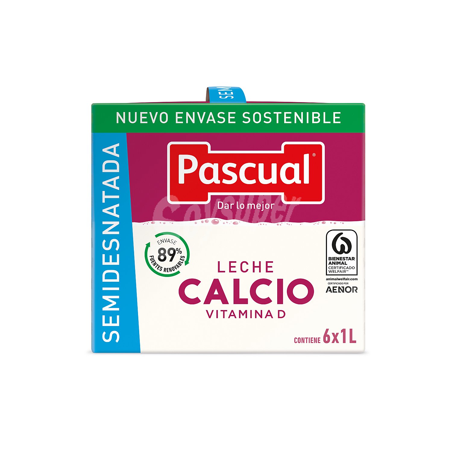 Leche semidesnatada calcio Pascual brik