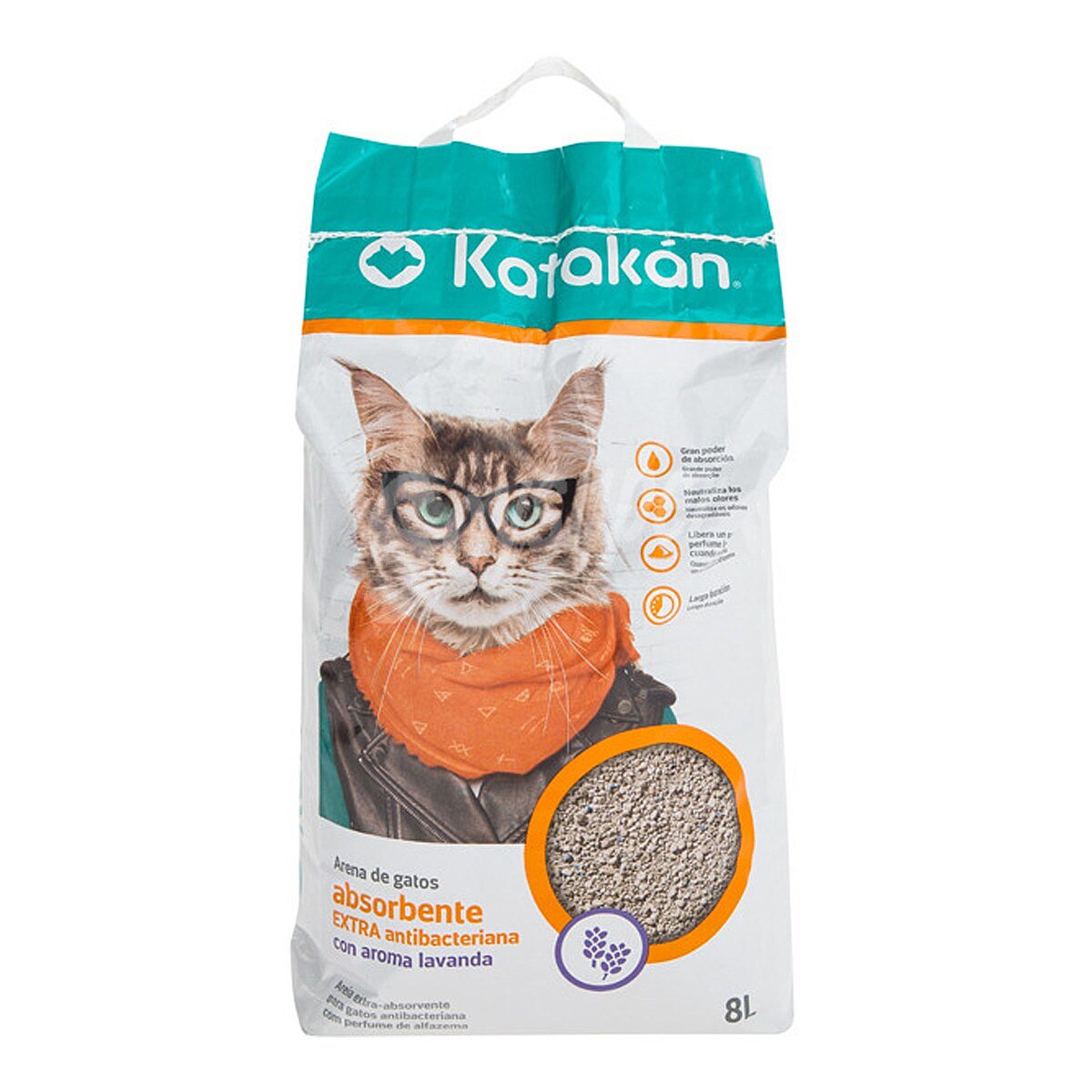 Arena para gatos absorbente extra antibacteriana con aroma a lavanda