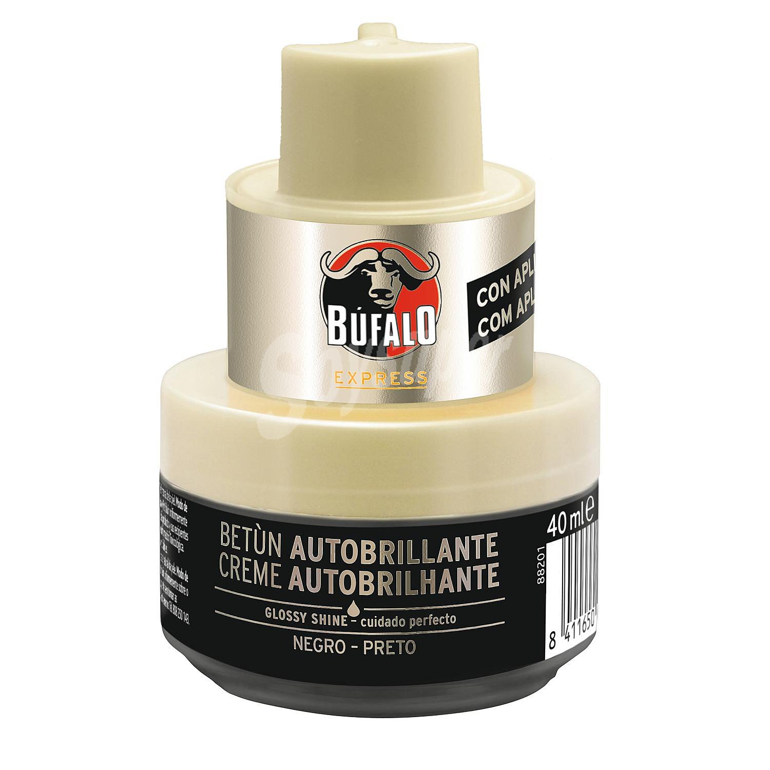 Crema para calzado color negro autobrillante Búfalo