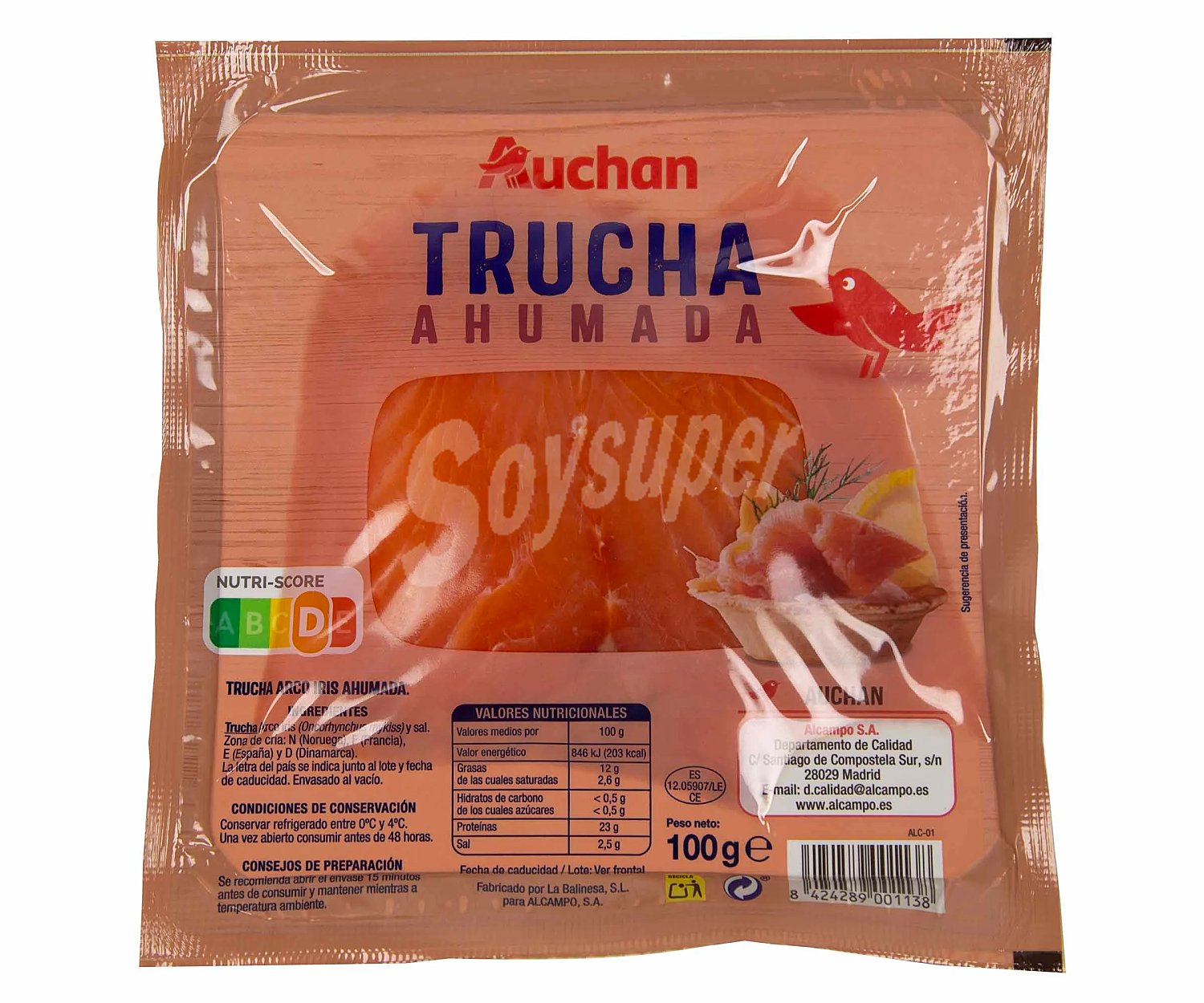 Producto alcampo Trucha ahumada en lonchas producto alcampo