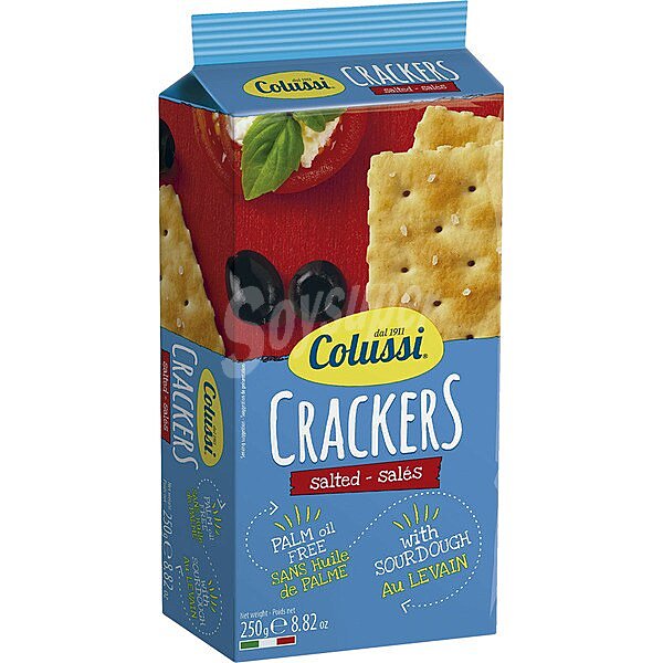 Crackers salados con levadura y sin aceite de palma