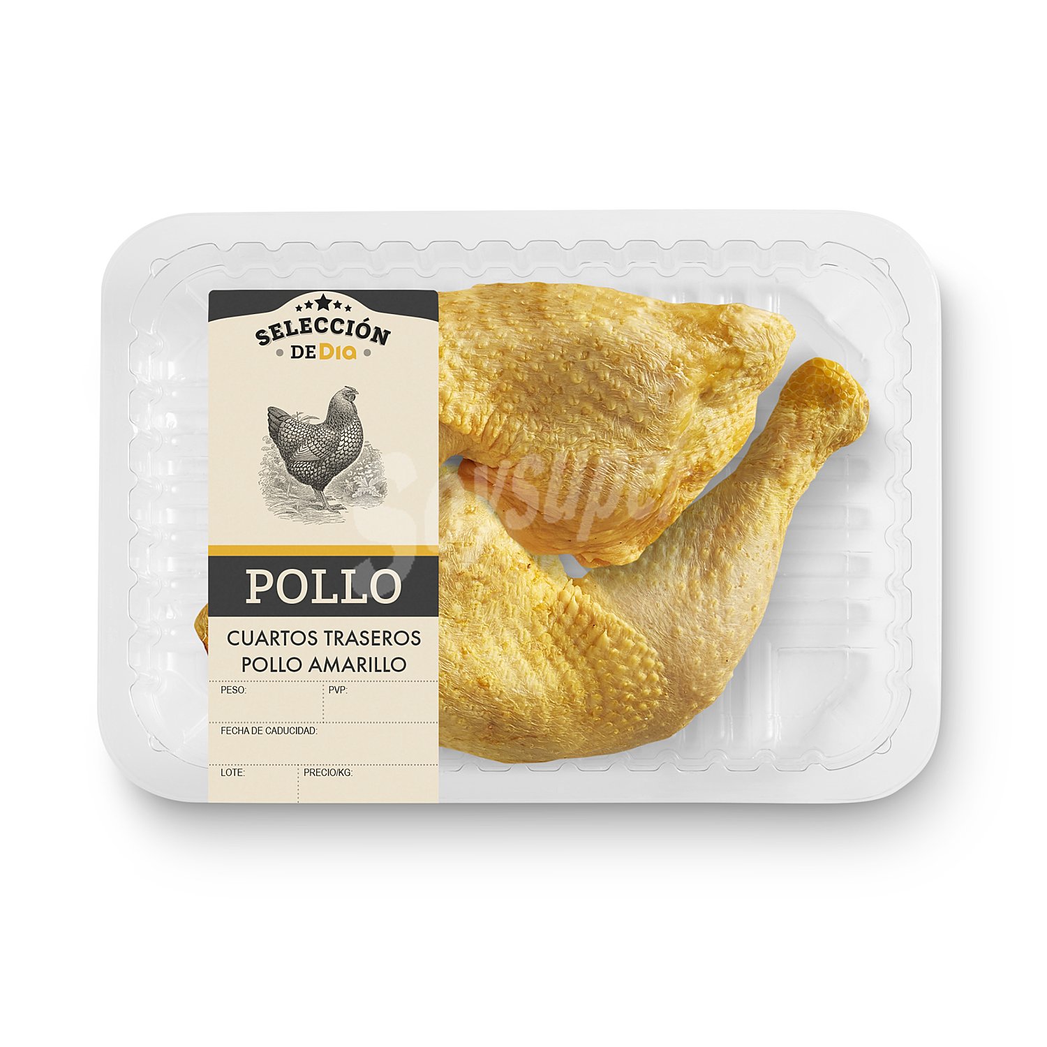 Cuartos traseros de pollo amarillo Selección de Dia