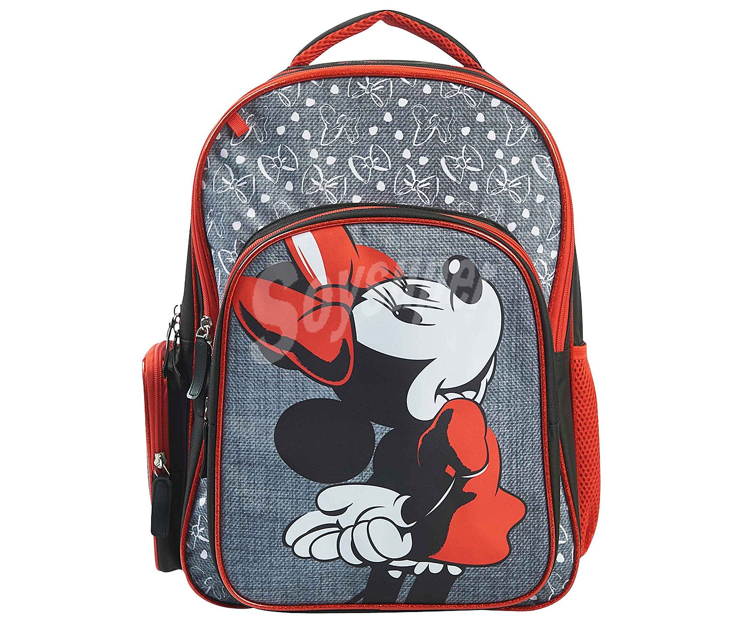 Mochila escolar multibolsillo de Disney, minnie.