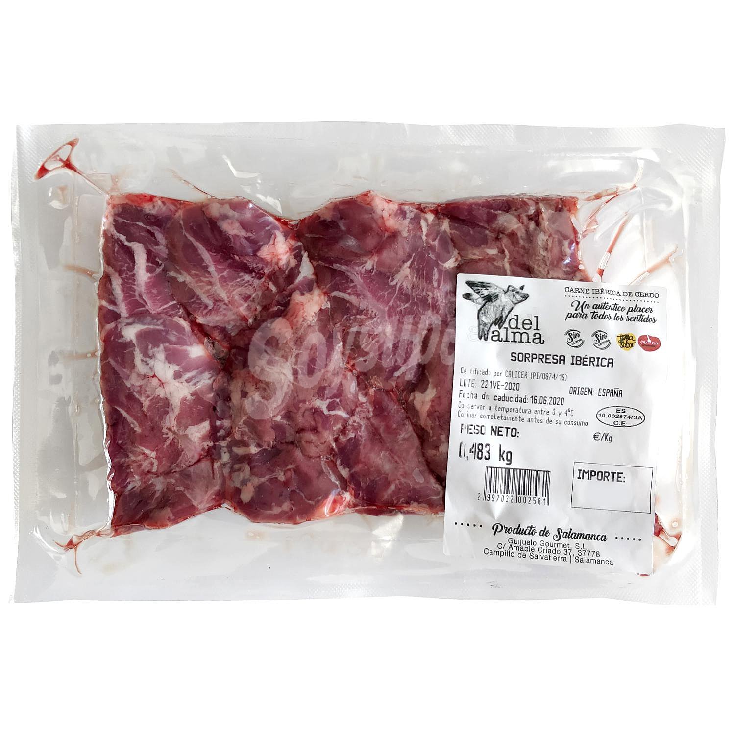 Sorpresa de cerdo ibérico fresca Del al vacío