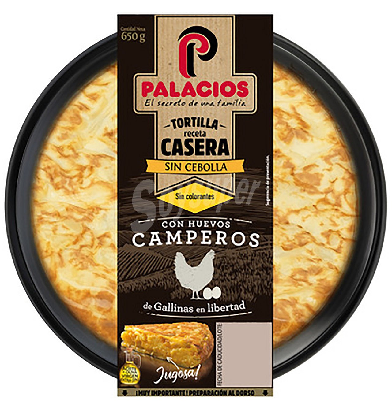 Tortilla de patata sin cebolla con huevos camperos Palacios