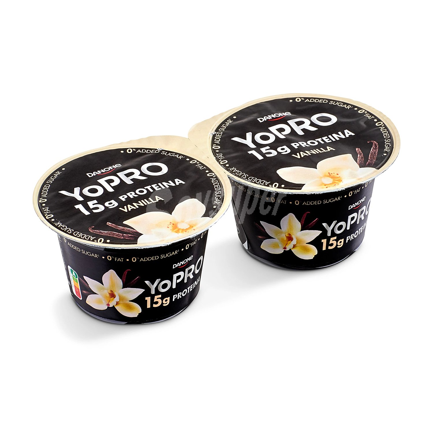 Yogur sabor vainilla desnatado enriquecido con proteínas Yopro