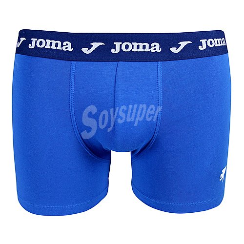 Calzoncillo bóxer liso con goma vista de algodón bielástico joma, color azul, talla XL