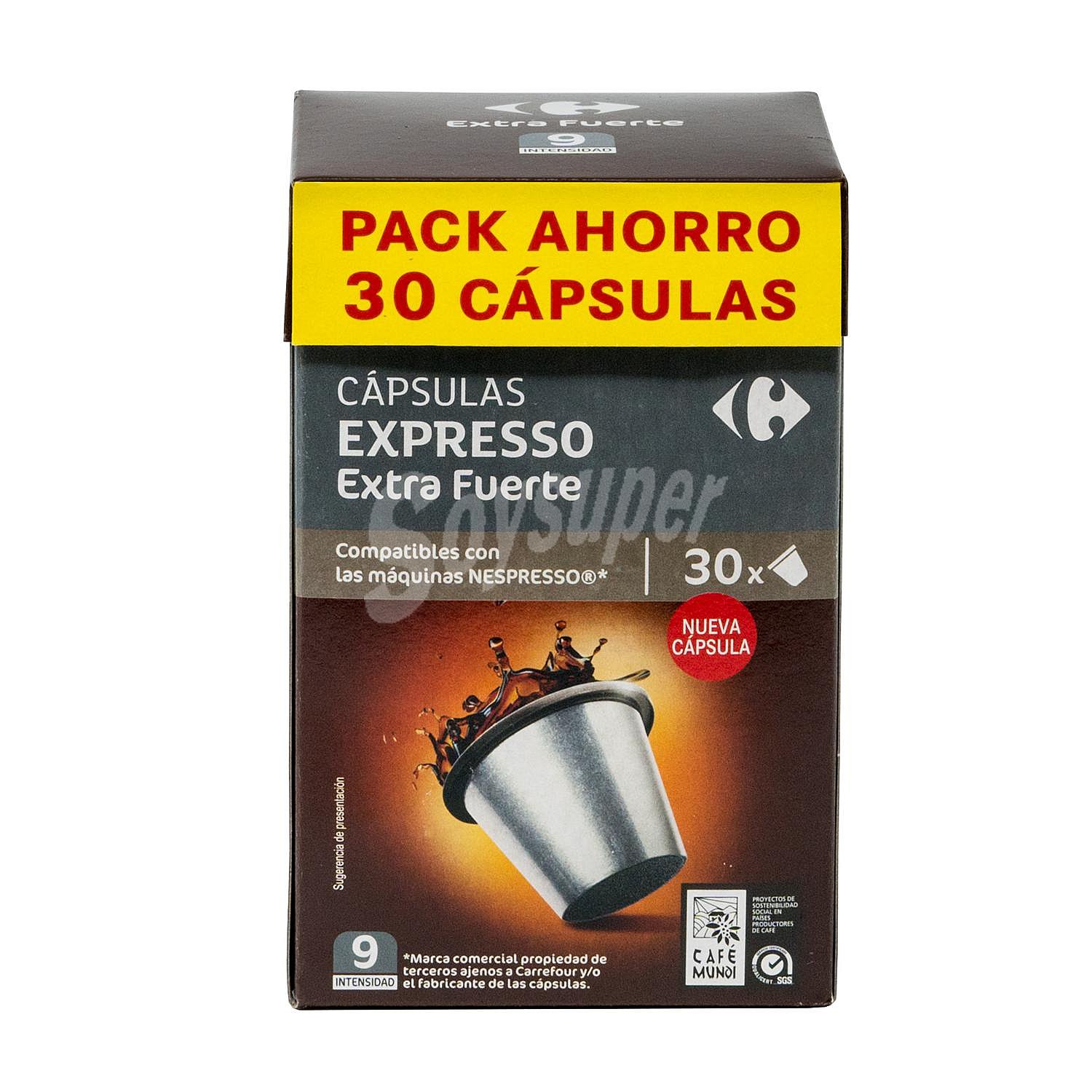 Café extra fuerte en cápsulas Carrefour compatible con