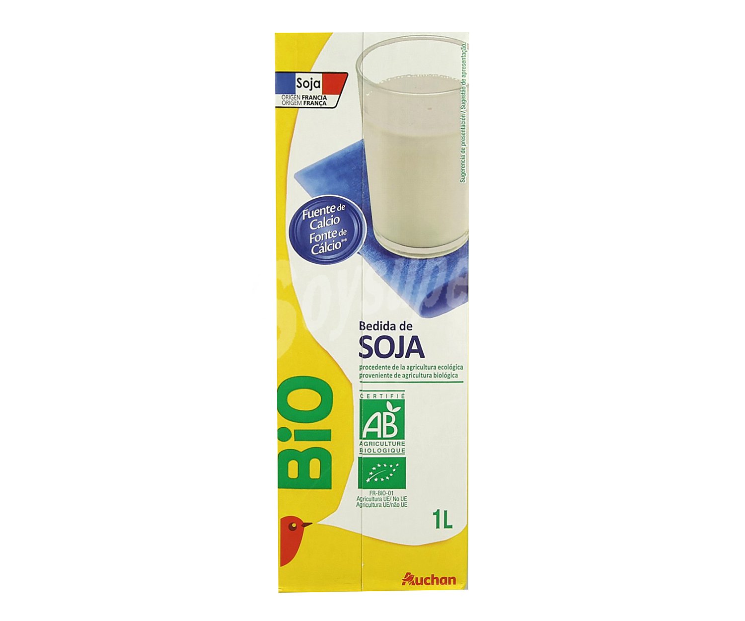 Bebida de soja natural con calcio ecológico