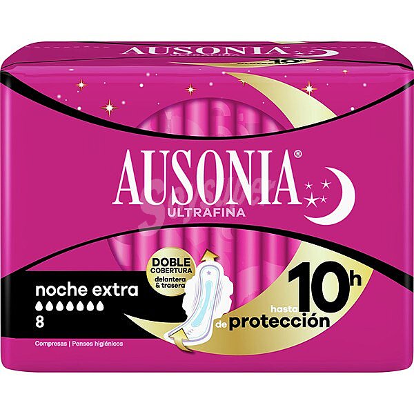 Compresa ultrafina con alas noche extra