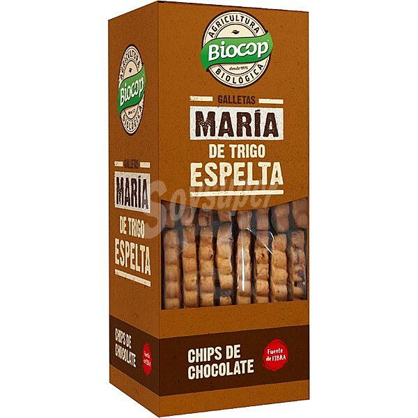 Galletas de espelta con pepitas de chocolate tipo Maria ecologicas 