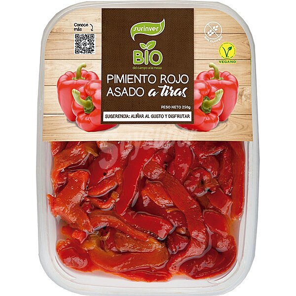 Bio pimiento rojo asado en tiras sin gluten