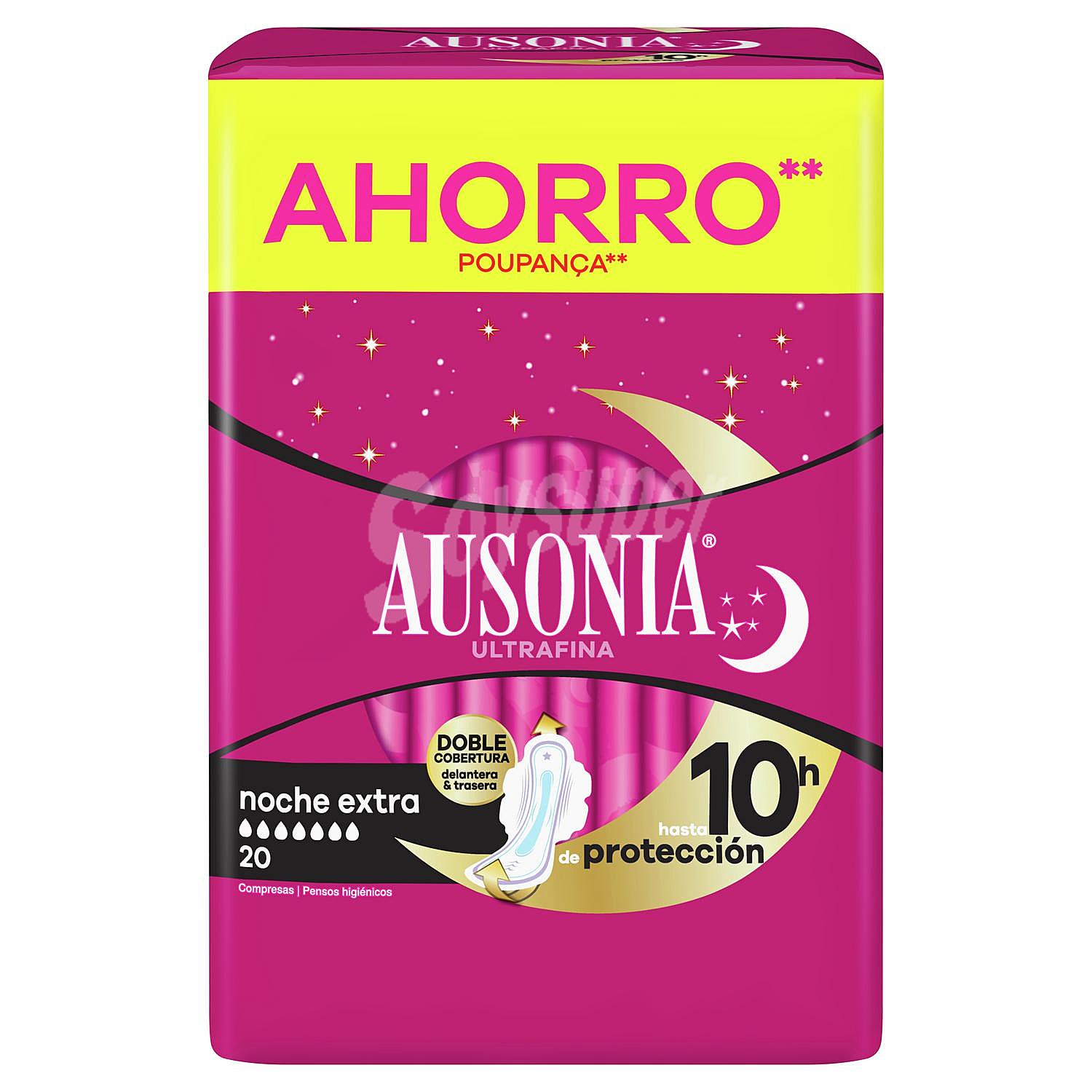 Compresas ultrafina con alas para noche extra Ausonia