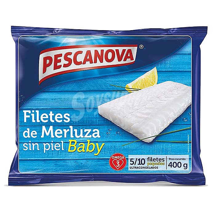 Filetes de merluza sin piel baby Pescanova