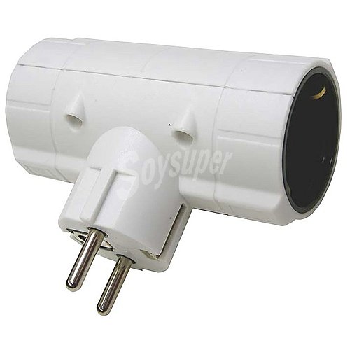 Adaptador doble schuko 16a. 3500w. blanco, eurobric