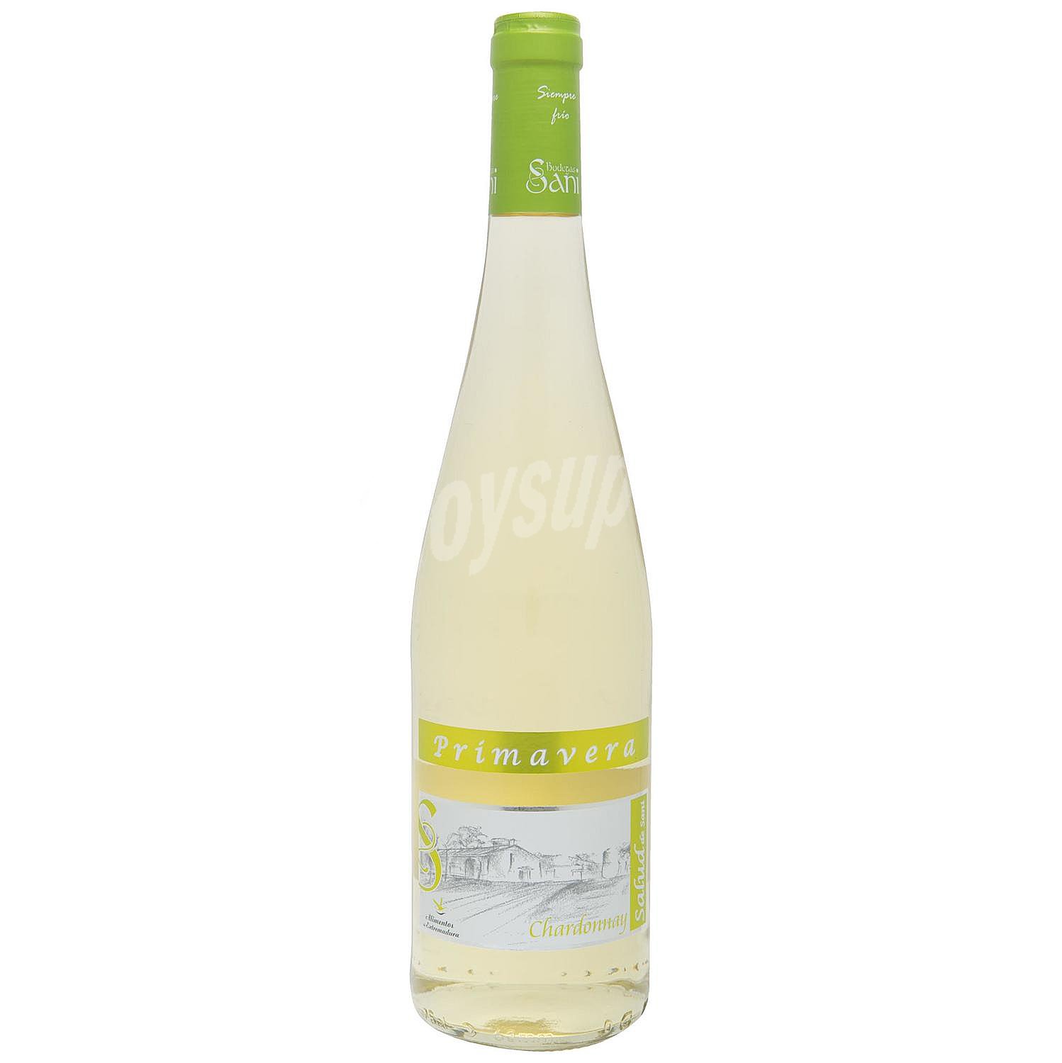 Vino blanco Chardonnay origen Extremadura