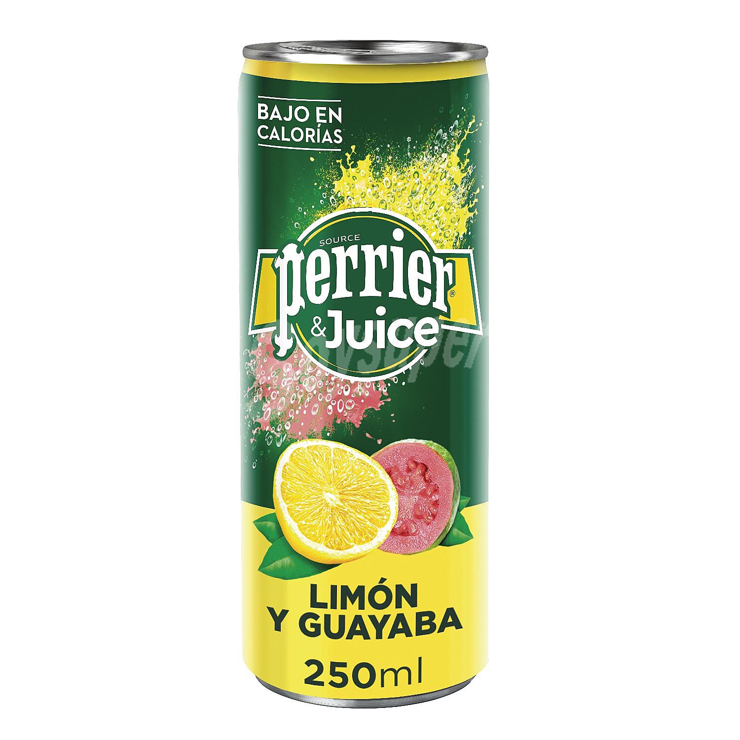 Agua con gas Perrier con zumo de limón y guayaba