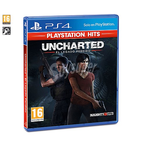 Videojuego Uncharted: El legado perdido para Playstation 4, edición Hits. Género: acción, aventura. pegi: +16