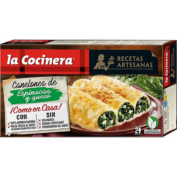 Recetas artesanas canelones de espinacas con queso