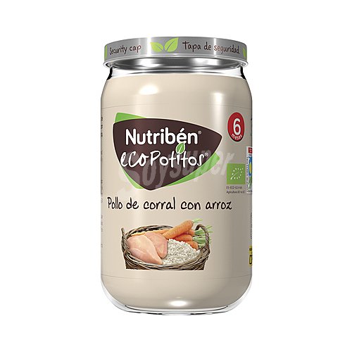 Nutribén Potitos® de pollo de corral con arroz, a partir de 6 meses nutribén Ecopotitos