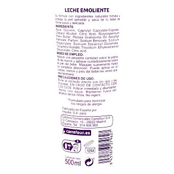 Leche emoliente hidratante para piel sensible y seca My Carrefour Baby