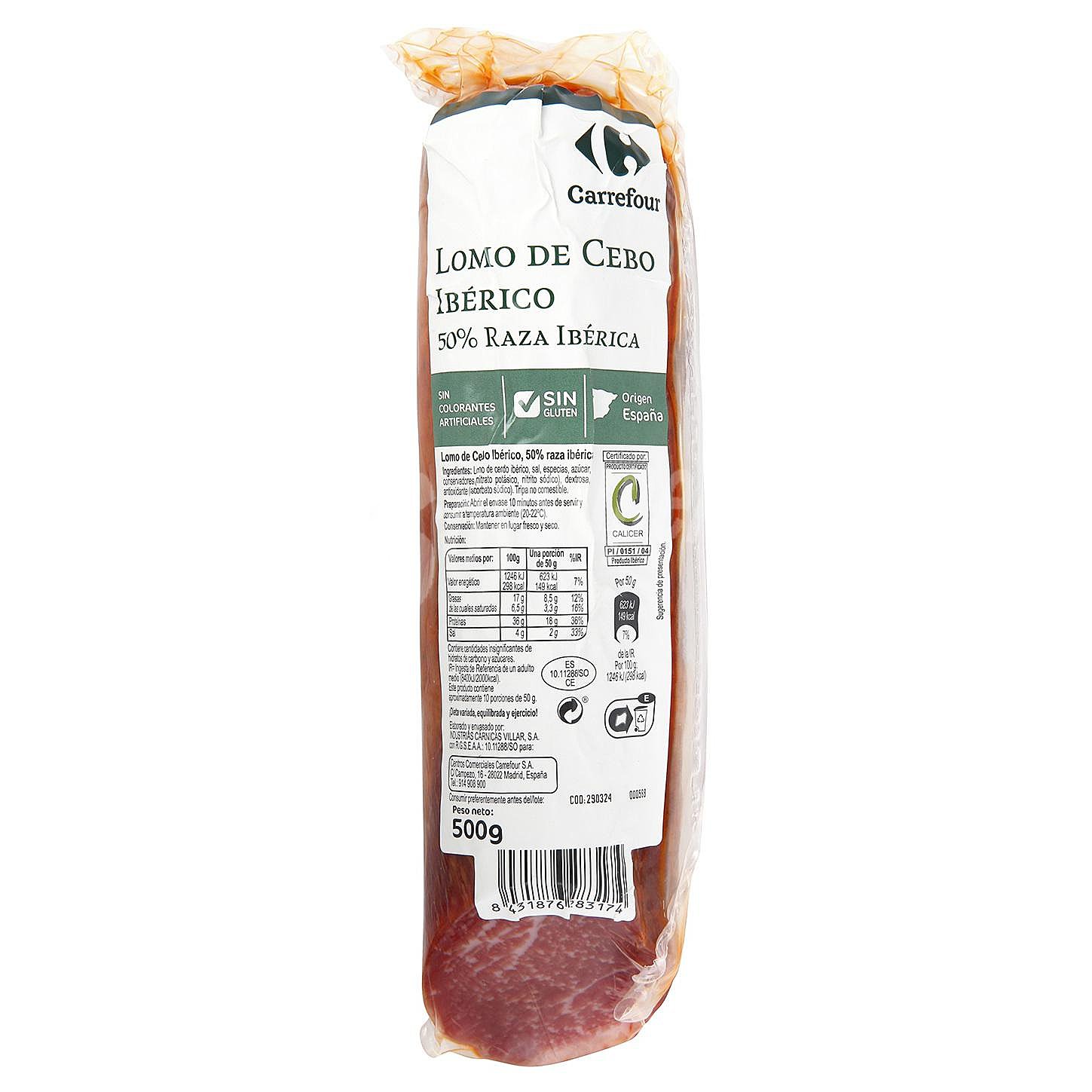 Lomo de cebo 50% raza iberica sin gluten