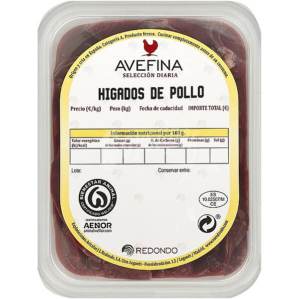 Higaditos de pollo peso aproximado