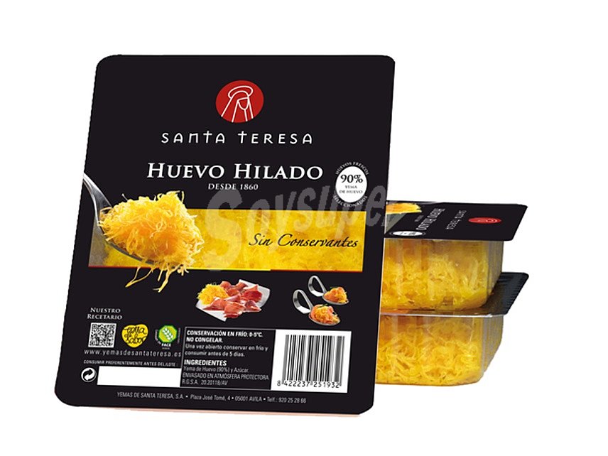 Huevo hilado elaborado con un 90% de yema y sin gluten