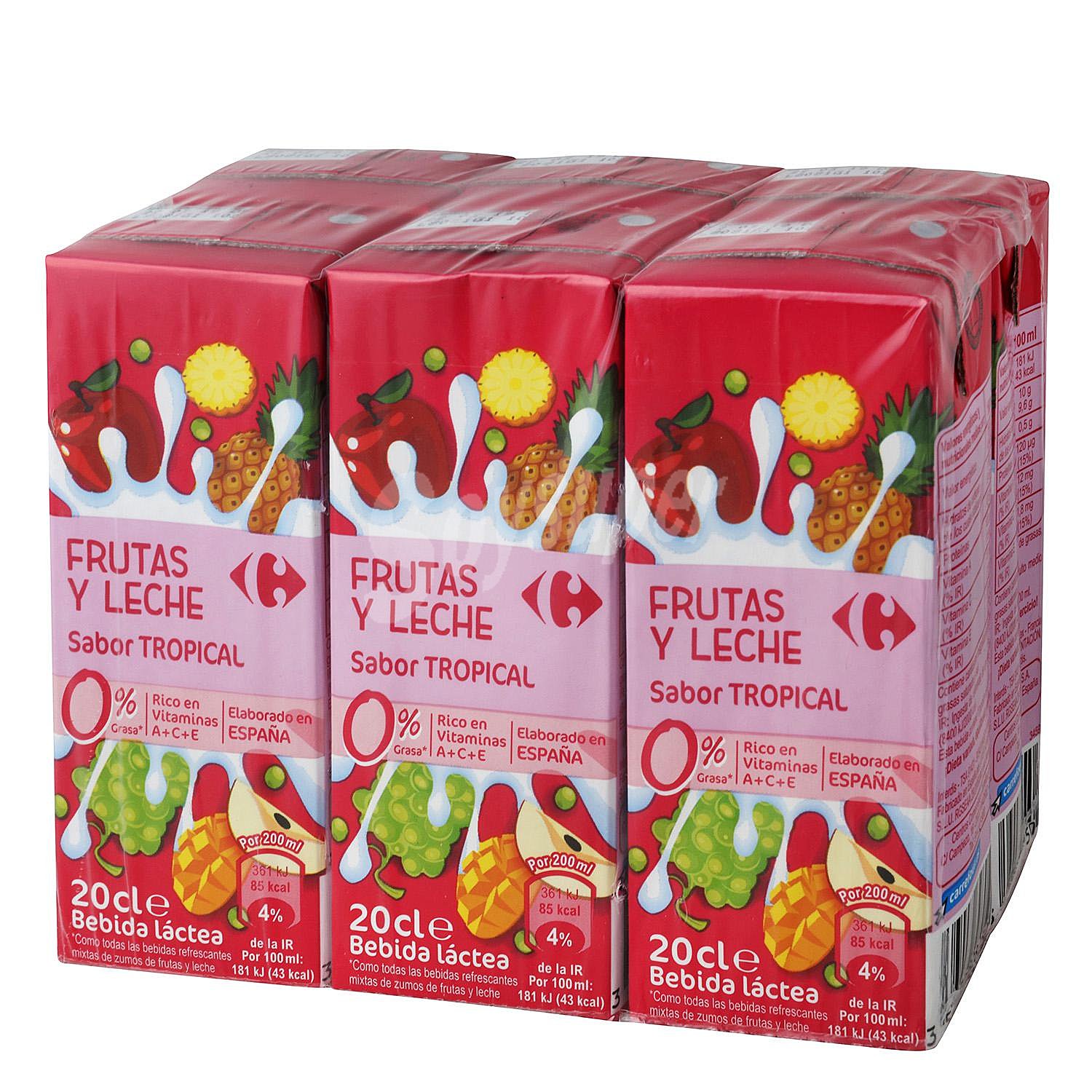 Zumo de fruta y leche Carrefour Tropical