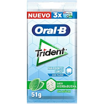 Oral B chicles sabor menta con flúor y sin azúcar pack 3 envases 17 G