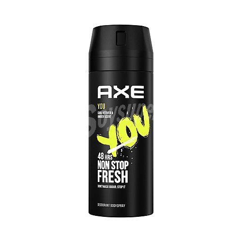 AXE Desodorante en spray para hombe con fragancia a Vetiver y ámbar AXE You