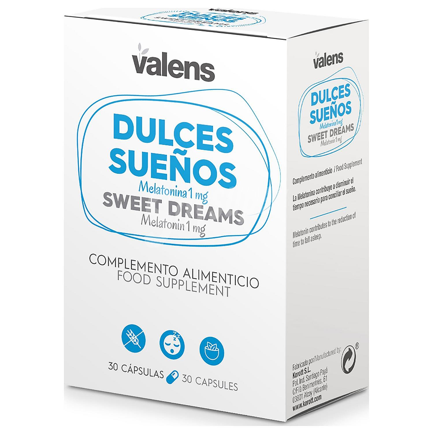 Dulces sueños en cápsulas Valens sin gluten