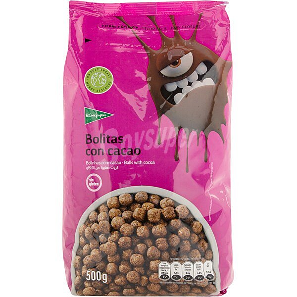 Bolitas de cereales con cacao sin gluten