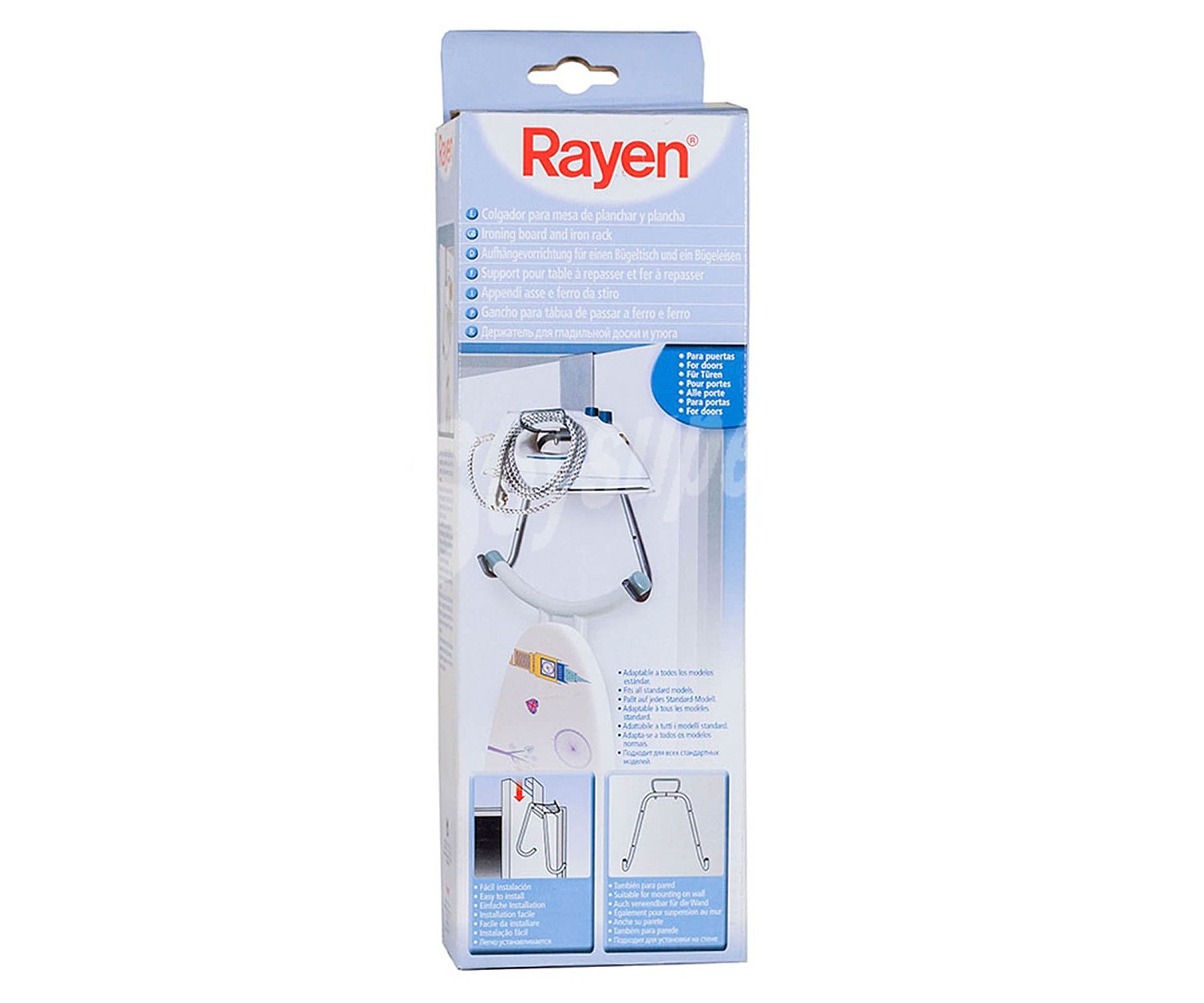 Colgador de tabla de planchar y plancha para puertas y pared rayen