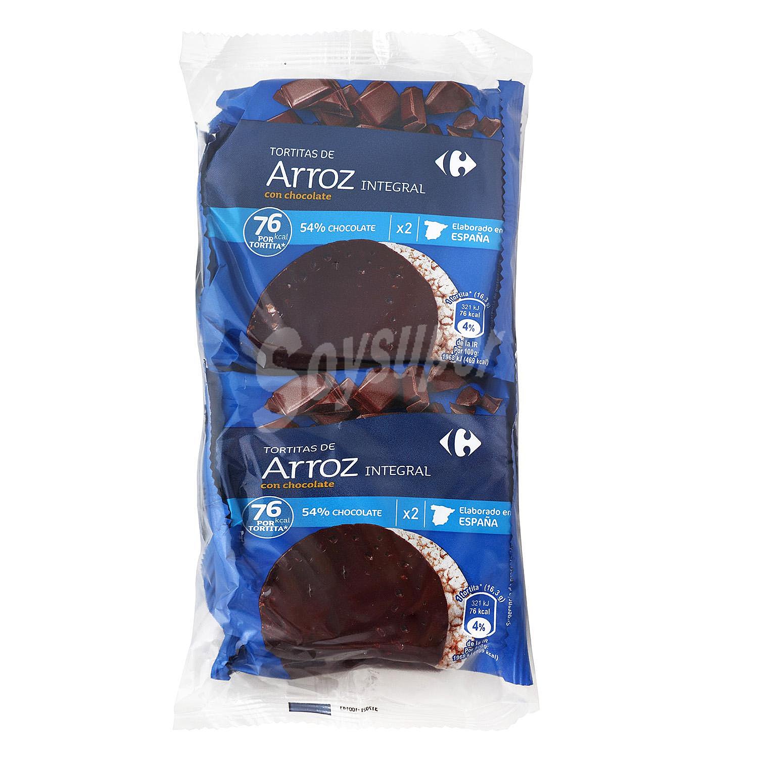 Tortitas de arroz integrales con chocolate Carrefour