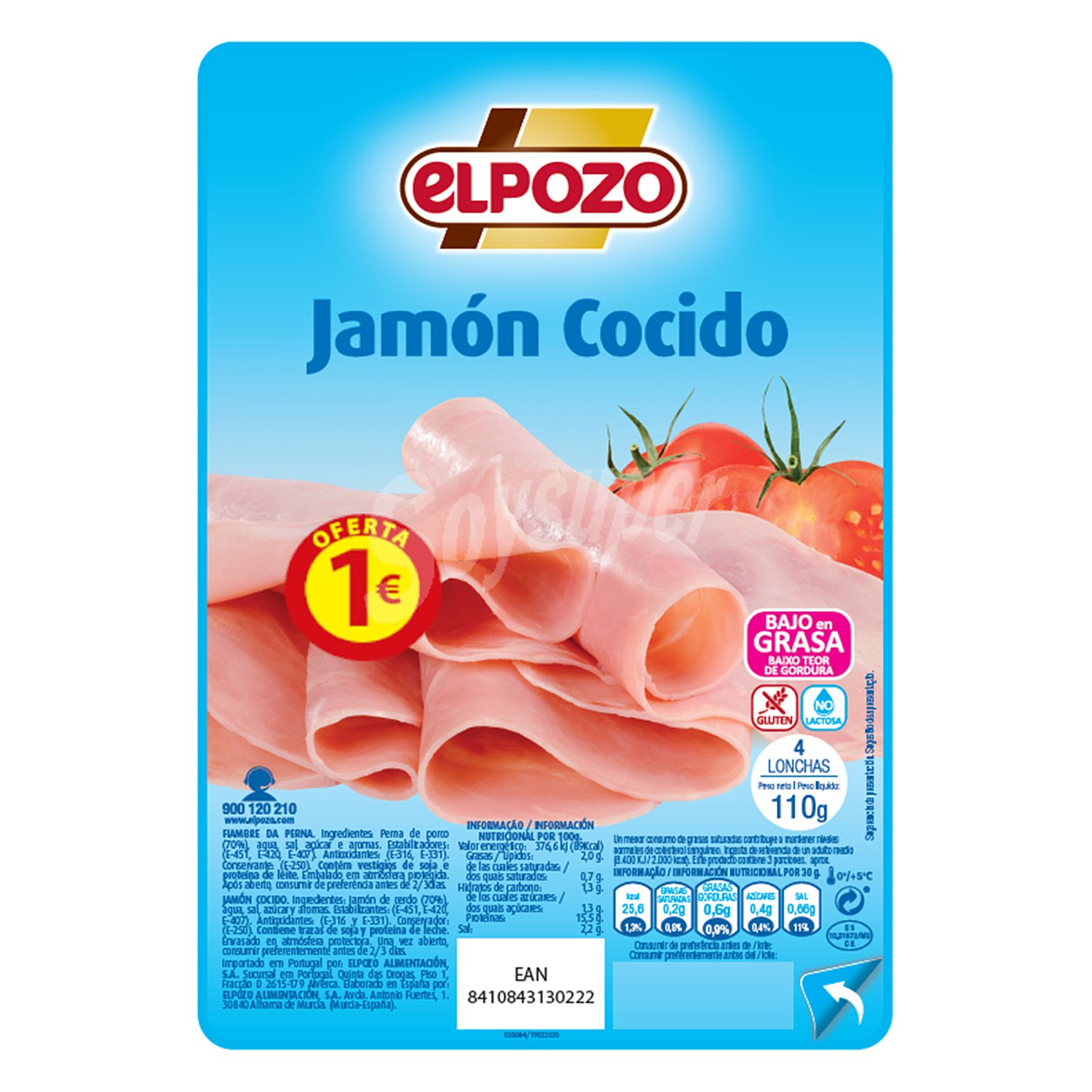 Jamón cocido en lonchas