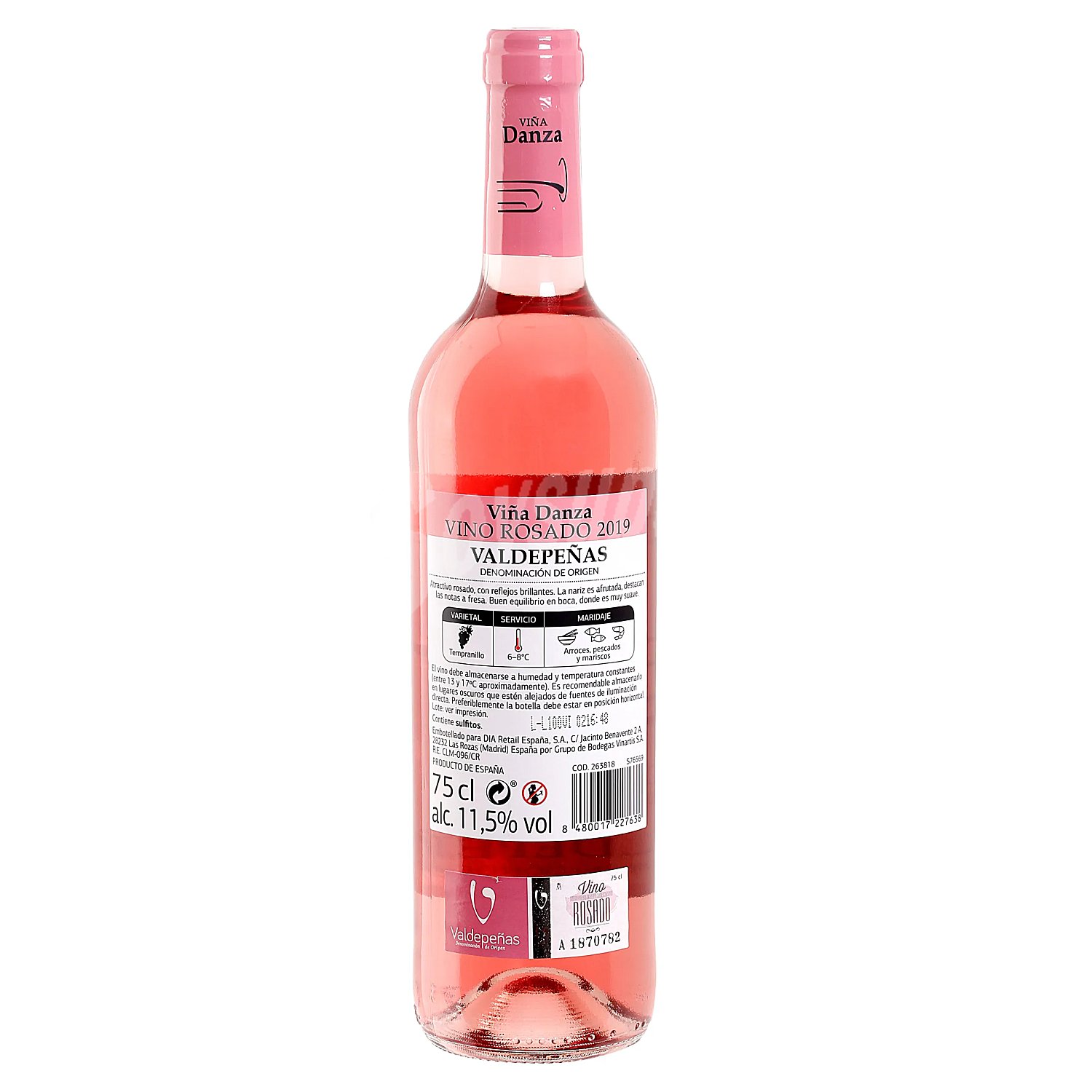 Vino rosado D.O. Valdepeñas Viña Danza