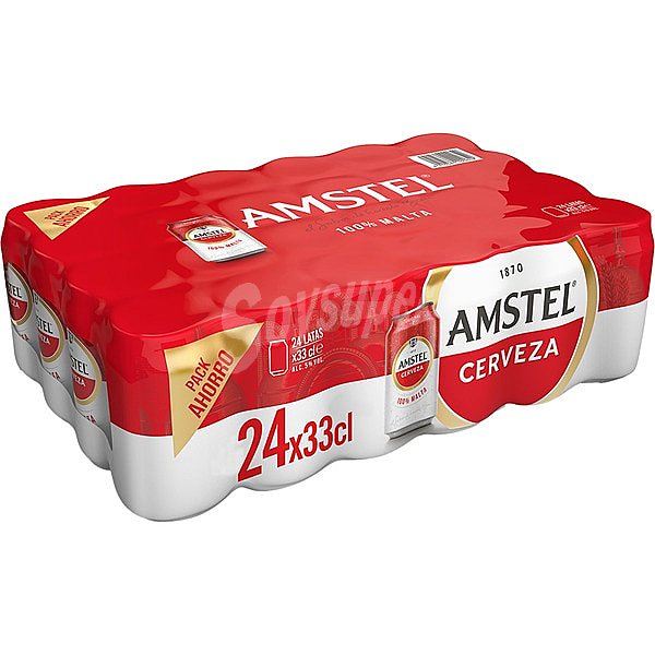 Cervezas rubias AMSTEL100 % malta