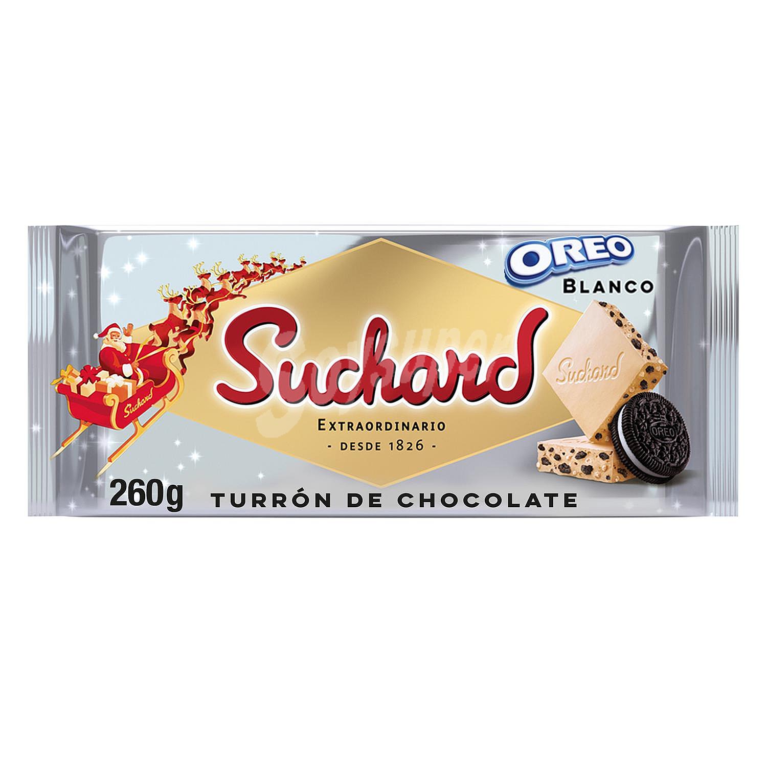 Turrón de chocolate blanco con galleta Oreo Suchard