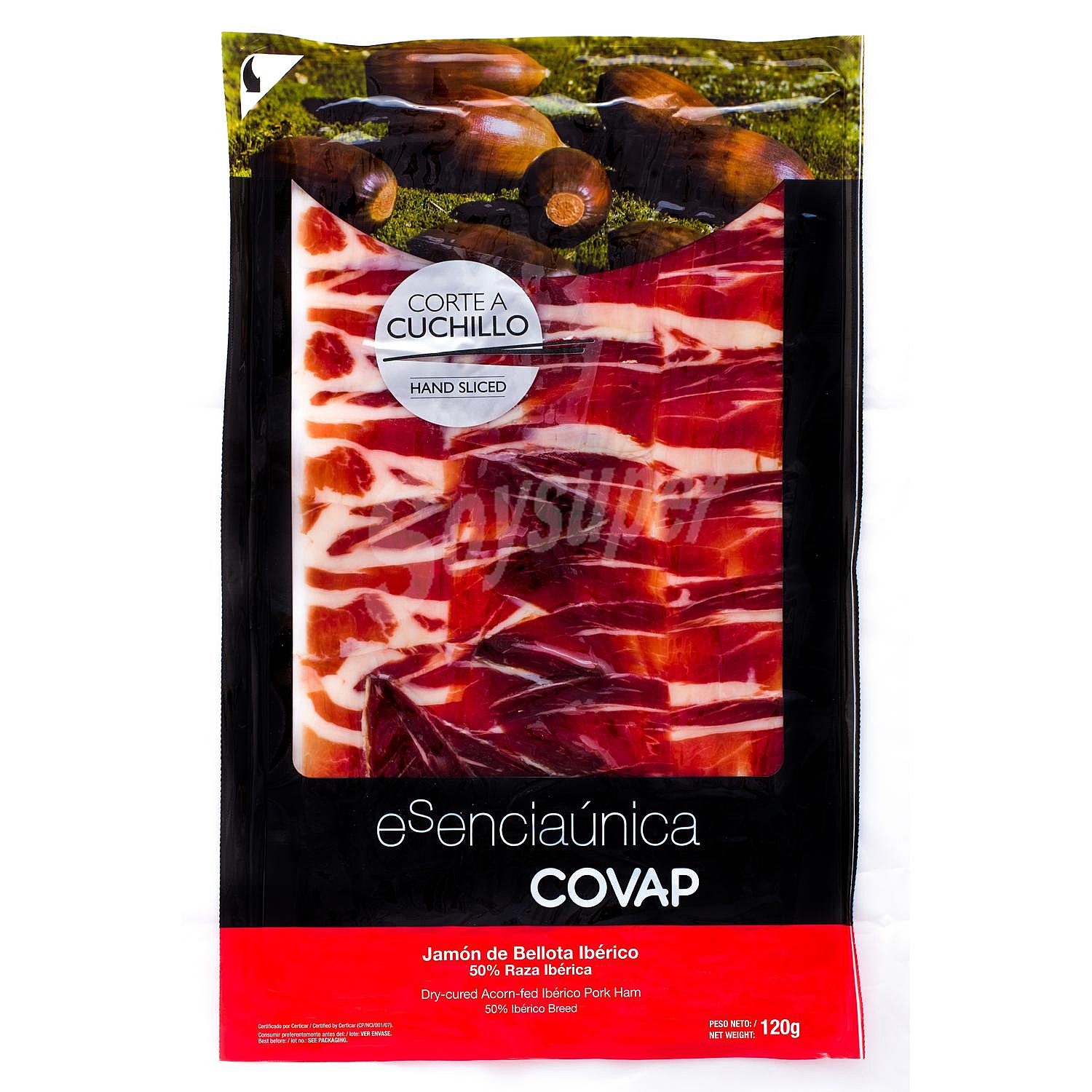 Jamón de Bellota Ibérico 50% Raza Ibérica corte a mano Covap