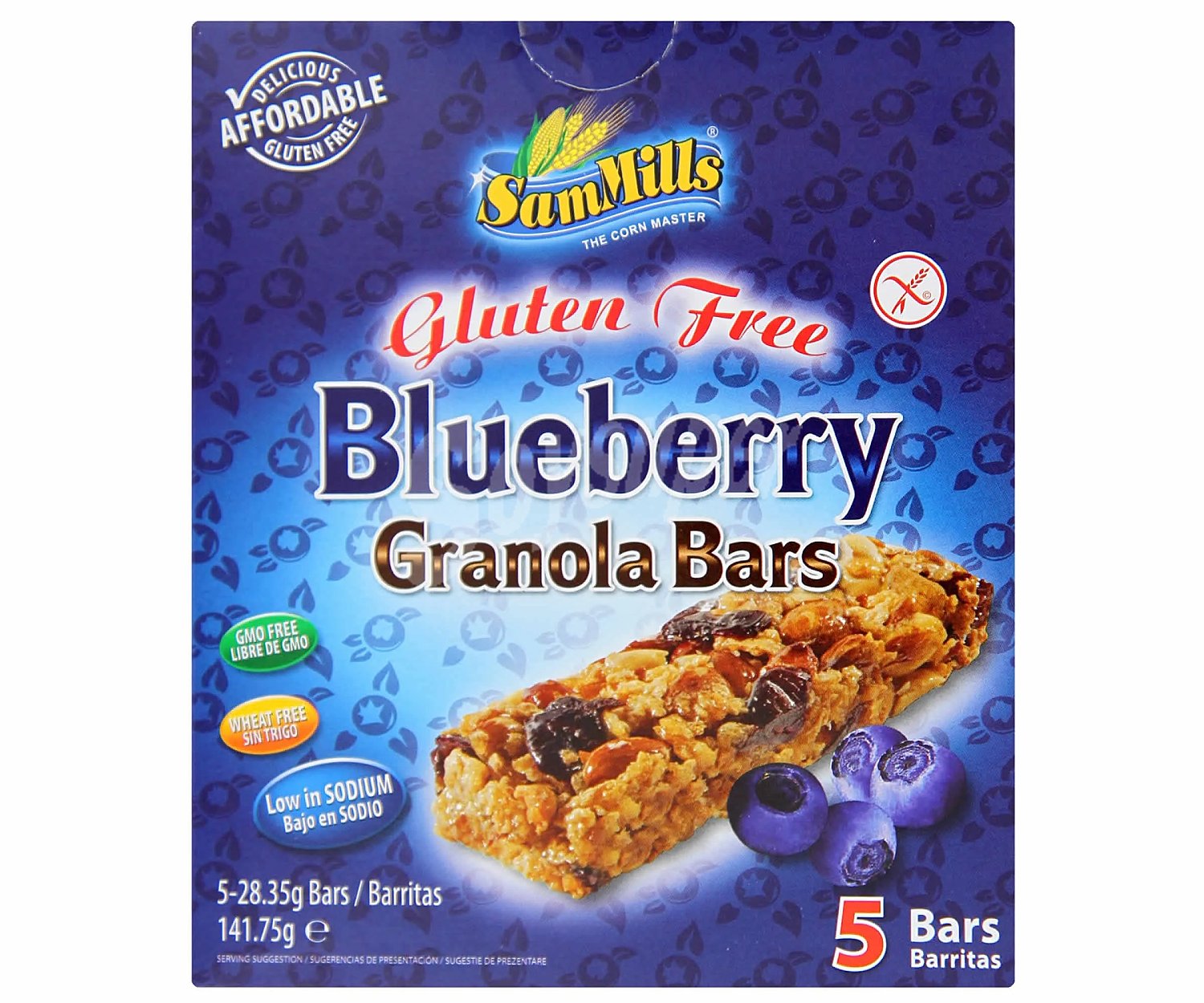 SAM mills Cereales en barritas con arándanos, sin gluten SAM mills Blueberry