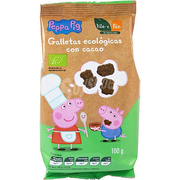 Peppa Pig galletas ecológicas con cacao