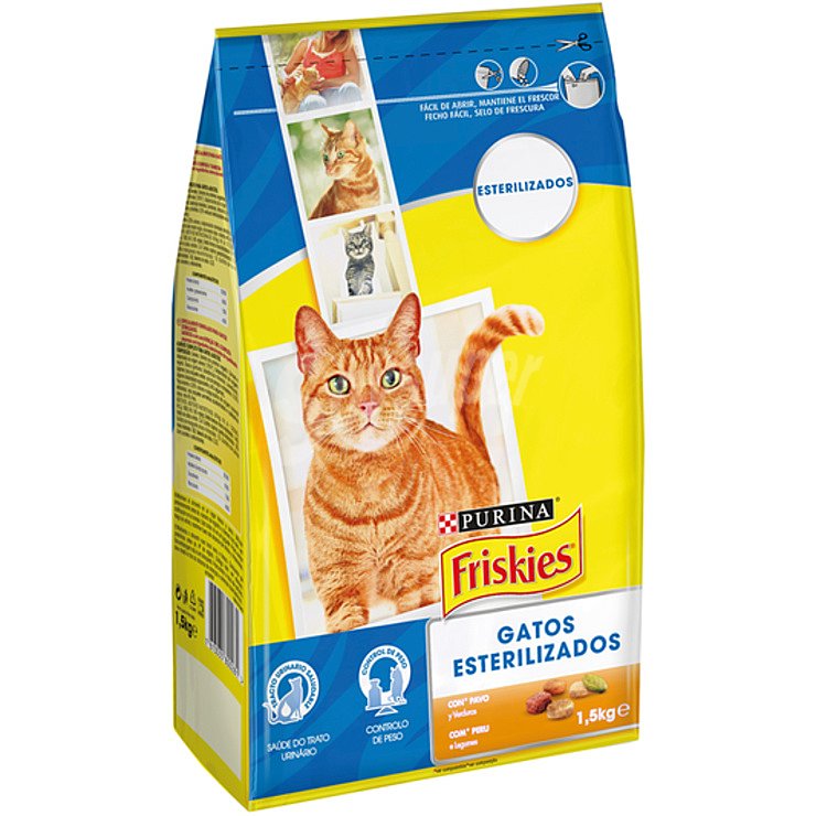 Friskies Pienso para gatos esterilizados a base de pavo y verduras friskies