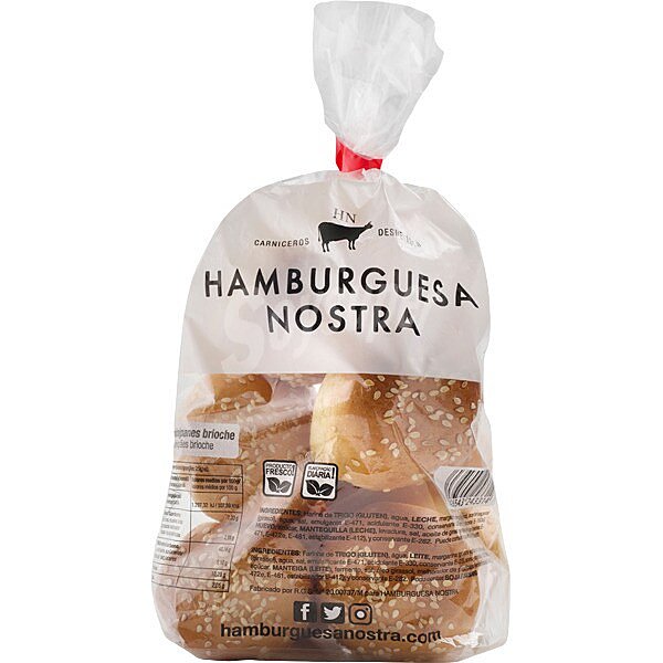 Pan de hamburguesas artesano mini redondo Raza Nostra bolsa 160 g