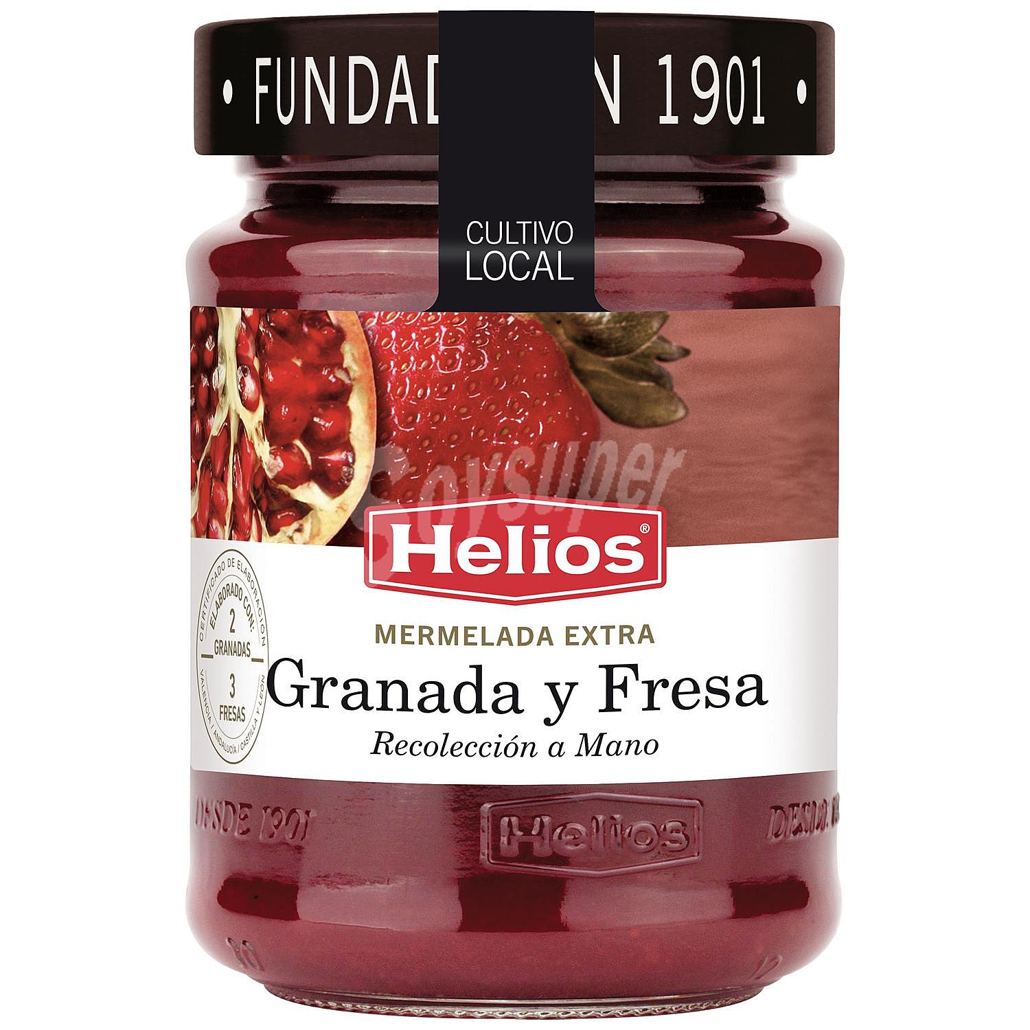 Mermelada de granada y fresa categoría extra Helios sin gluten