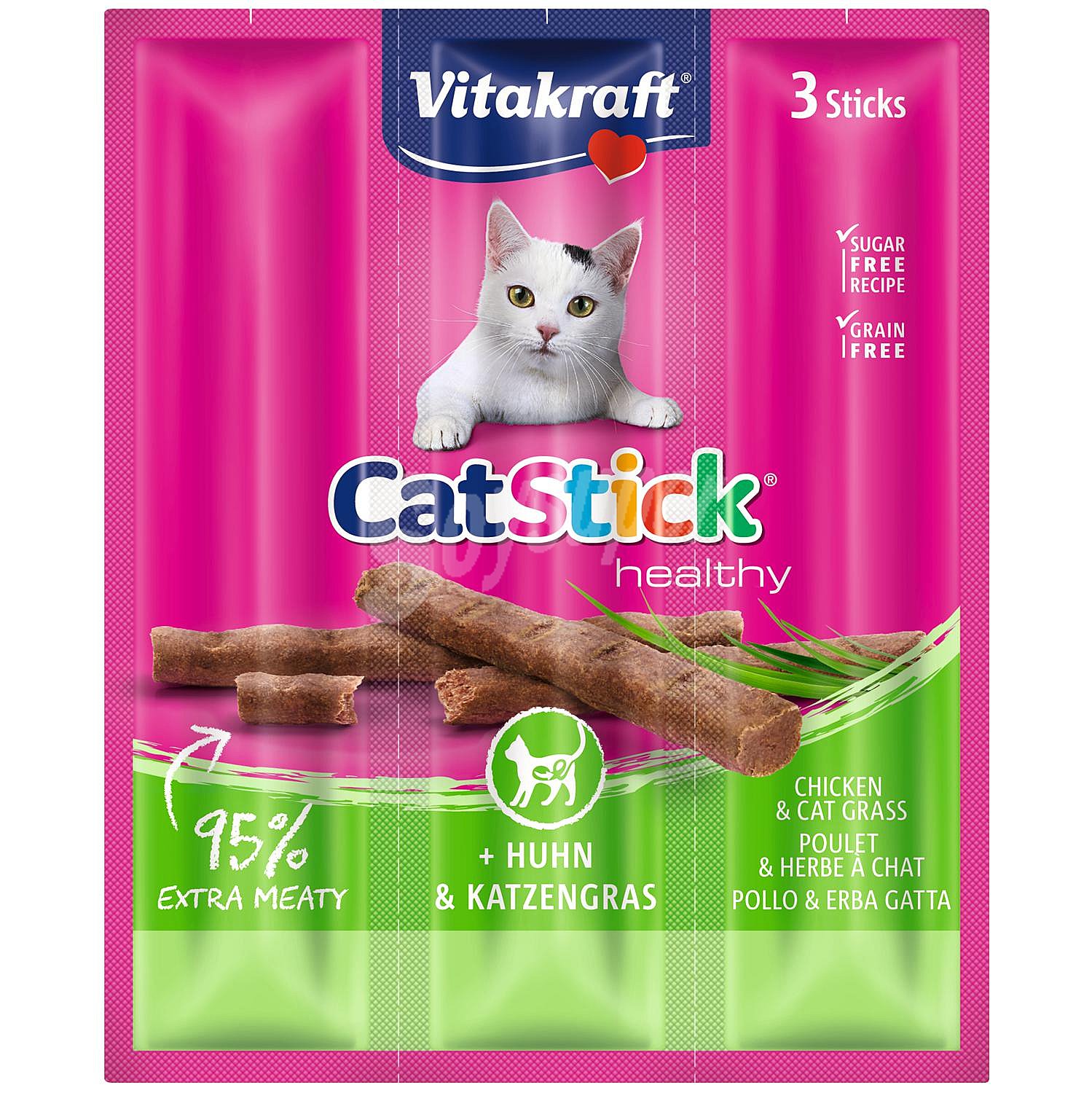 Snack stick mini pollo con hierba para gato adulto Cat Stick